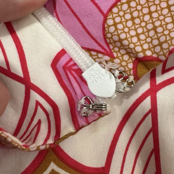 Tibi Floral Mini Skirt Pink White Crocheted Lace Panel Vibrant Preppy Y2K 90s - Picture 7 of 10